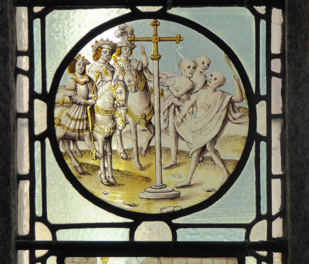 Three dandies being shown the error of their ways by the recently dead C.1500